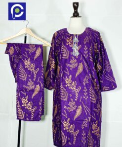 Linen Block Print Stitch Suit 2PC